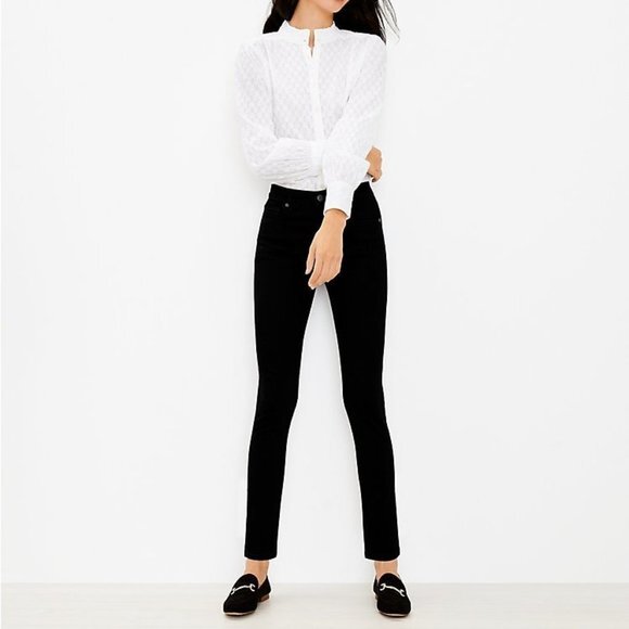 LOFT | Mid Rise Skinny Jeans In Black​ - Picture 1 of 4